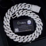 Big Heavy Solid 28MM GRA Certificate 925 Sterling Silver Miami Moissanite Diamond Cuban Link Chain