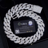 Big Heavy Solid 28MM GRA Certificate 925 Sterling Silver Miami Moissanite Diamond Cuban Link Chain