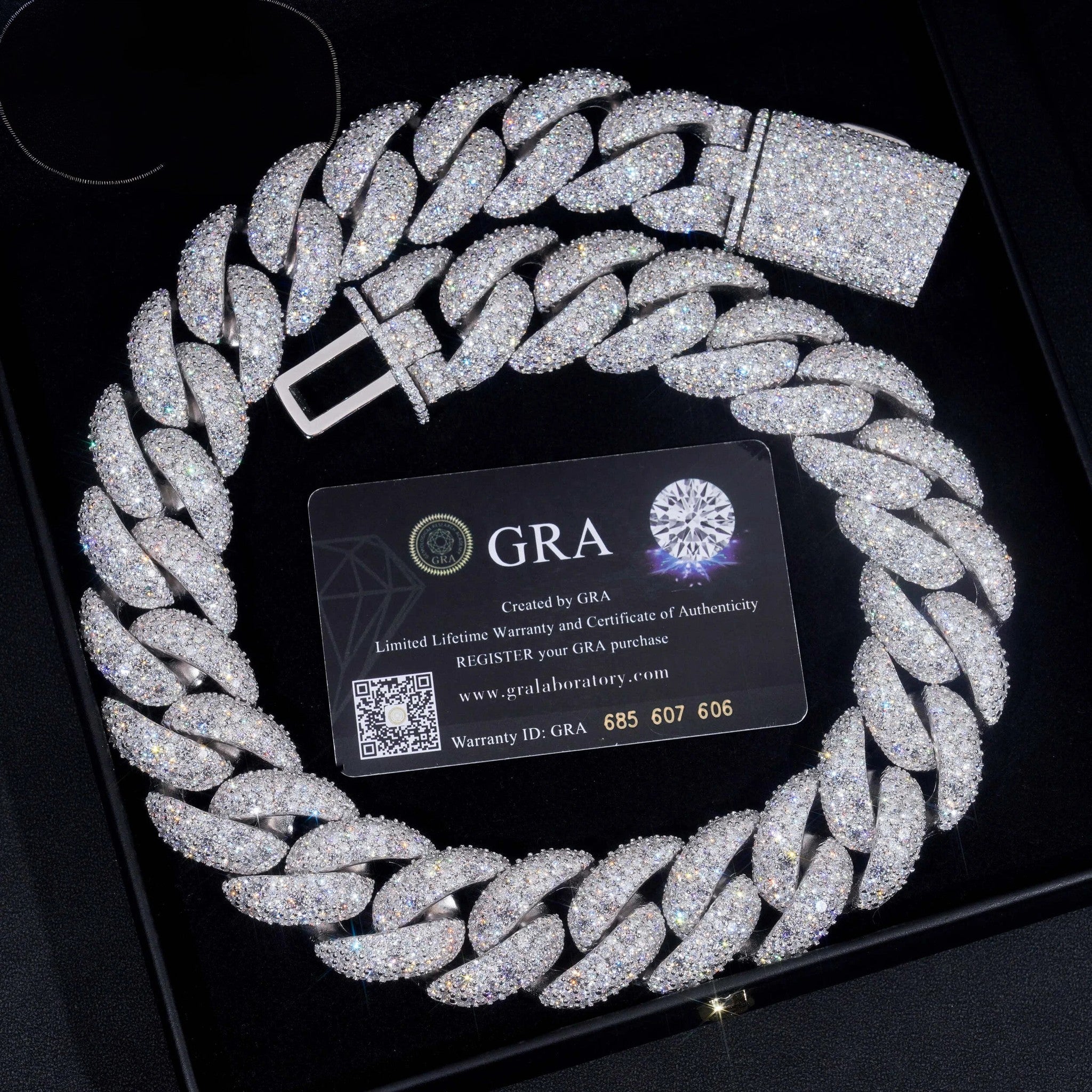 Big Heavy Solid 28MM GRA Certificate 925 Sterling Silver Miami Moissanite Diamond Cuban Link Chain