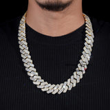 20MM Big Heavy Hip Hop Luxury Cuban Necklace 925 Silver Baguette Iced Out VVS Moissanite Lab Diamond Miami Cuban Link Chain