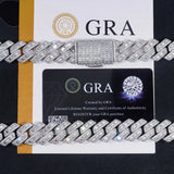 Pass Diamond Tester Rapper Jewelry Iced Out Baguette 18MM 925 Silver Hip Hop Moissanite Cuban Link Chain