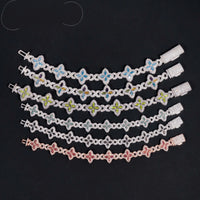 Hot Sale New Design Hip Hop Colorful Marquise 925 Silver VVS Moissanite Iced Out Bracelet
