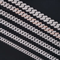 Iced Out Jewelry Classic 10mm 12mm 13mm 14mm 15mm 18mm Moissanite Diamond Hip Hop 925 Silver Cuban Link Chain