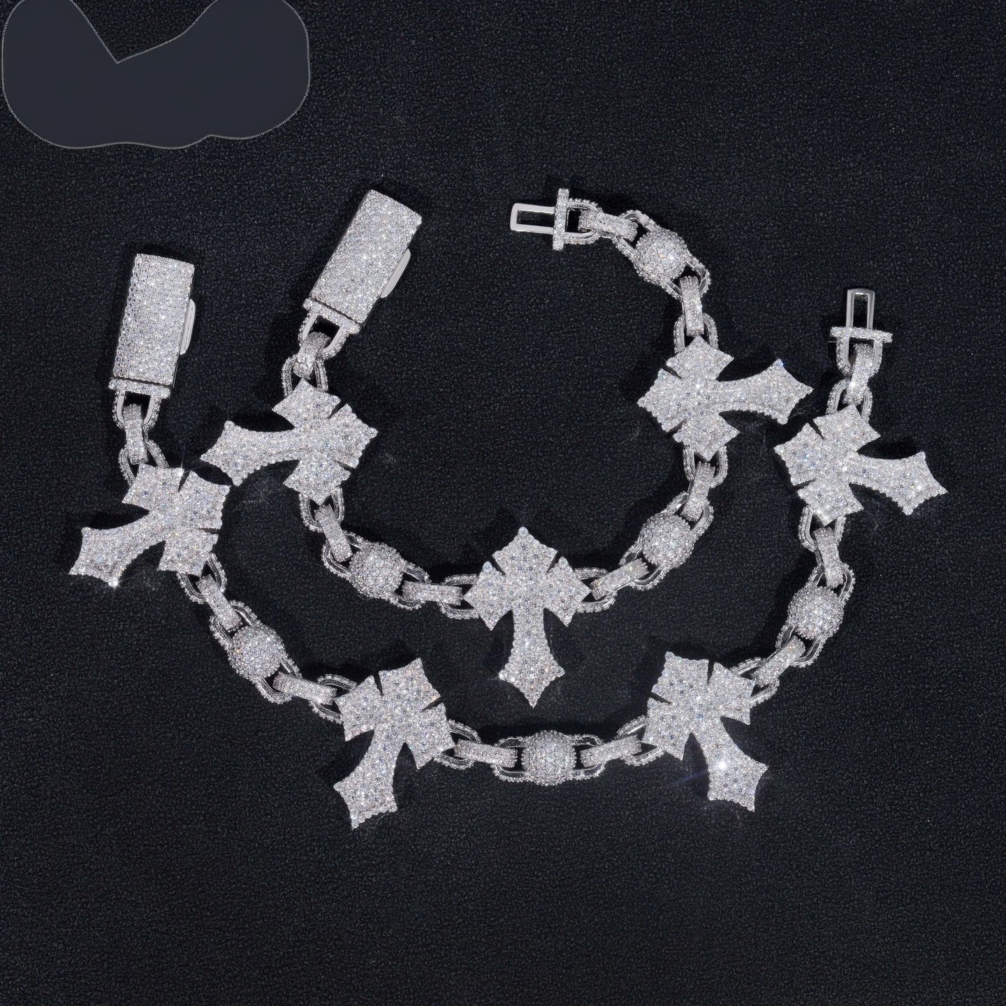 Pass Diamond Tester Silver 925 Gold Plated Hip Hop Jewelry Custom Mens Cross Mix Ball VVS Moissanite Cuban Link Bracelets