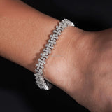 Luxury Small Size Cross Cuban Link Chain Sterling Silver 925 Moissanite Cross Bracelets Hip Hop Men's Jewelry