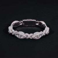 Hot Selling 925 Sterling Silver Hip Hop Iced Out Infinity Eye Moissante Cuban Link Bracelet