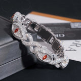13mm Hip Hop Men Jewelry Diamond Iced Out Infinity Bracelets Colored Moissanite Cuban Link Bracelet Cat Eye Bracelet