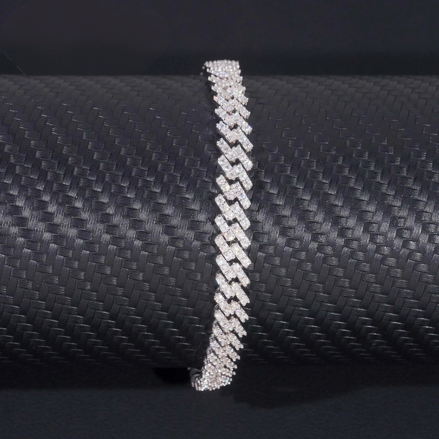 Single Row Moissanite 7mm Iced Out Cuban Necklace & Bracelet VVS Moissanite 925 Sterling Silver Miami Cuban Link Chain