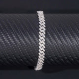 Single Row Moissanite 7mm Iced Out Cuban Necklace & Bracelet VVS Moissanite 925 Sterling Silver Miami Cuban Link Chain