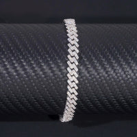 Single Row Moissanite 7mm Iced Out Cuban Necklace & Bracelet VVS Moissanite 925 Sterling Silver Miami Cuban Link Chain