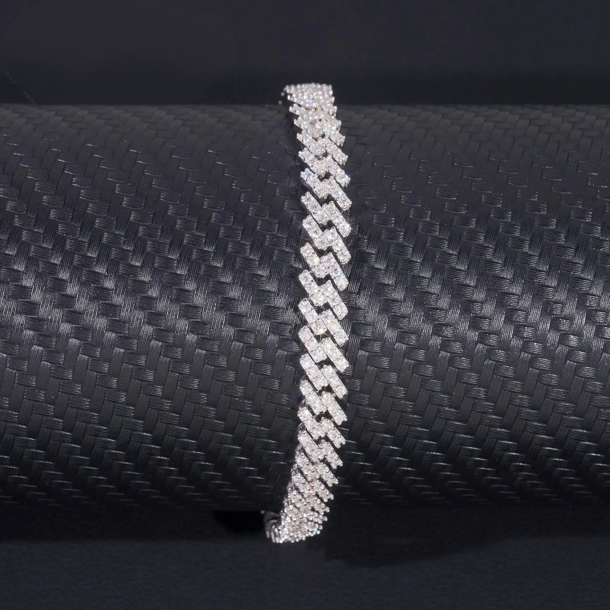 Single Row Moissanite 7mm Iced Out Cuban Necklace & Bracelet VVS Moissanite 925 Sterling Silver Miami Cuban Link Chain