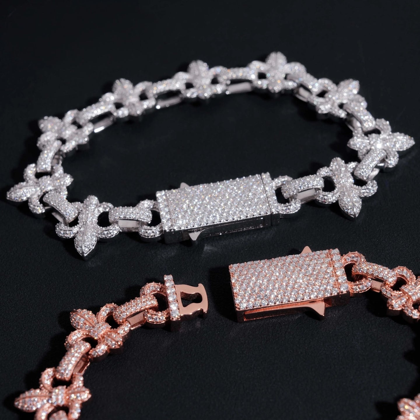 New Arrivals Fashion Infinity Hip Hop Top Quality VVS Moissanite 925 Silver Iced Out Bracelets