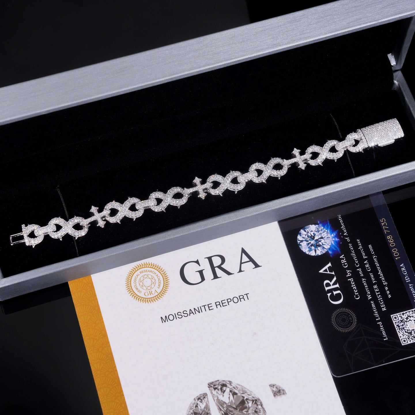 Factory 15MM Width Hip Hop Jewelry Real Silver 925 Gold Plated VVS Lab Diamond Moissanite Infinity Cuban Link Chain Bracelet