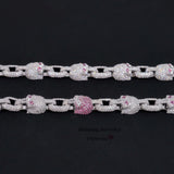 New Trendy Iced Out 13MM Figaro Chain 925 Sterling Silver VVS Moissanite Diamond Cuban Link Chain Men Necklaces