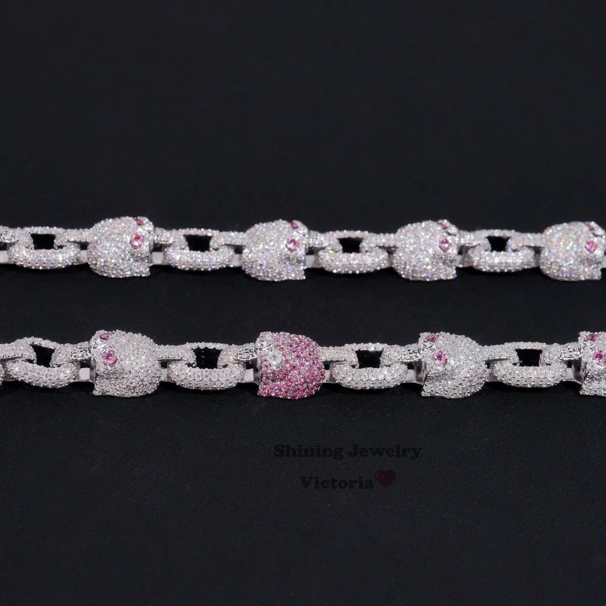 New Trendy Iced Out 13MM Figaro Chain 925 Sterling Silver VVS Moissanite Diamond Cuban Link Chain Men Necklaces