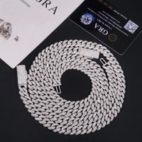 Factory Price Hip Hop Jewelry 10mm Solid 925 Sterling Silver Gold Plated GRA VVS Iced Out Moissanite Miami Cuban Link Chain