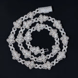 New Arrival VVS Moissanite Necklace Solid 925 Silver Cuban Link Hip Hop Jewelry Iced Out Flower Cross Link Cuban Necklace