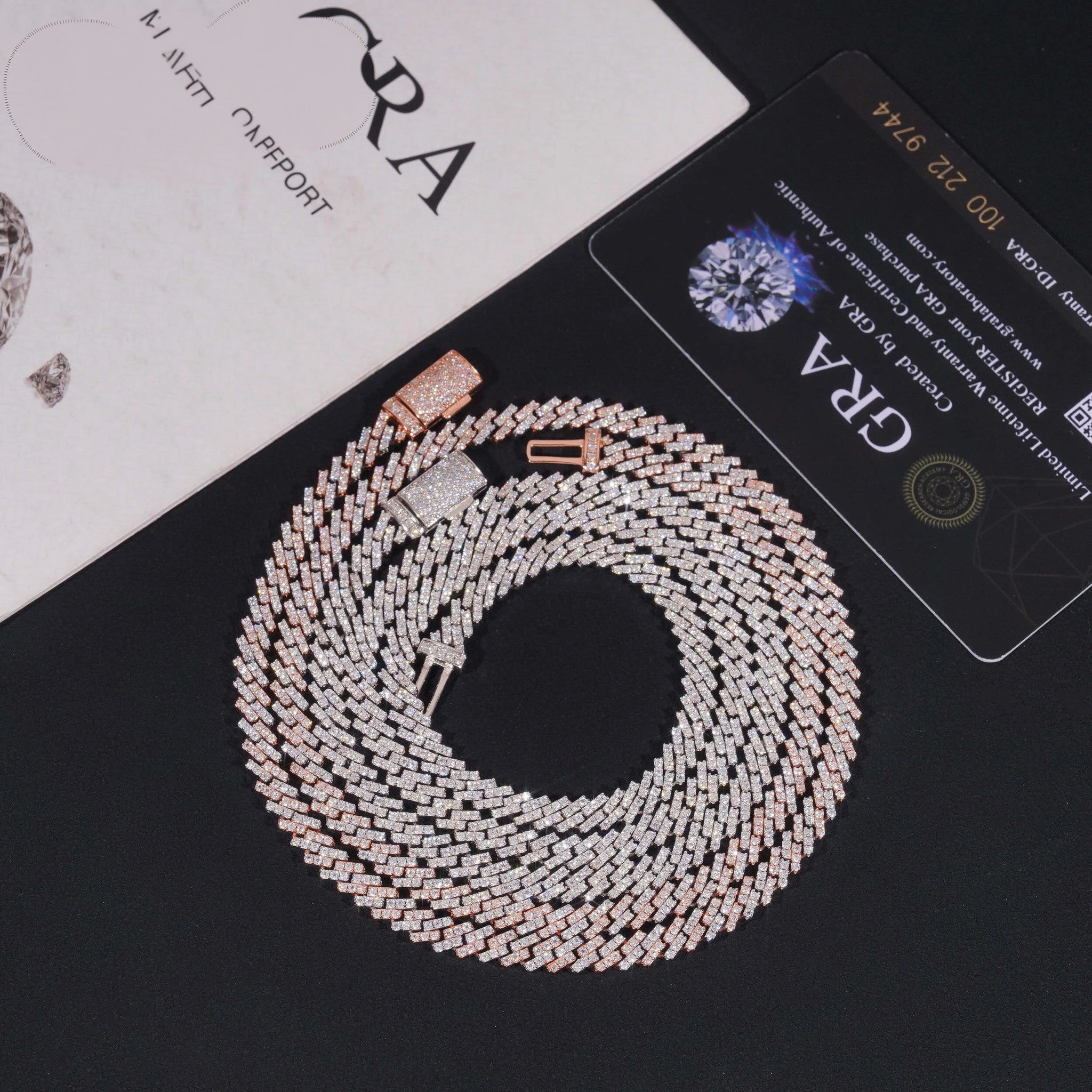 Pass Diamond Tester Iced Out One Row Hip Hop Thin 5mm Width 925 Sliver Moissanite Cuban Link Chain