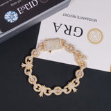 Pass Diamond Tester 925 Sterling Silver Hip Hop Iced Out Cross Infinity Cuban Link Moissanite Diamond Bracelet