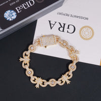 Pass Diamond Tester 925 Sterling Silver Hip Hop Iced Out Cross Infinity Cuban Link Moissanite Diamond Bracelet