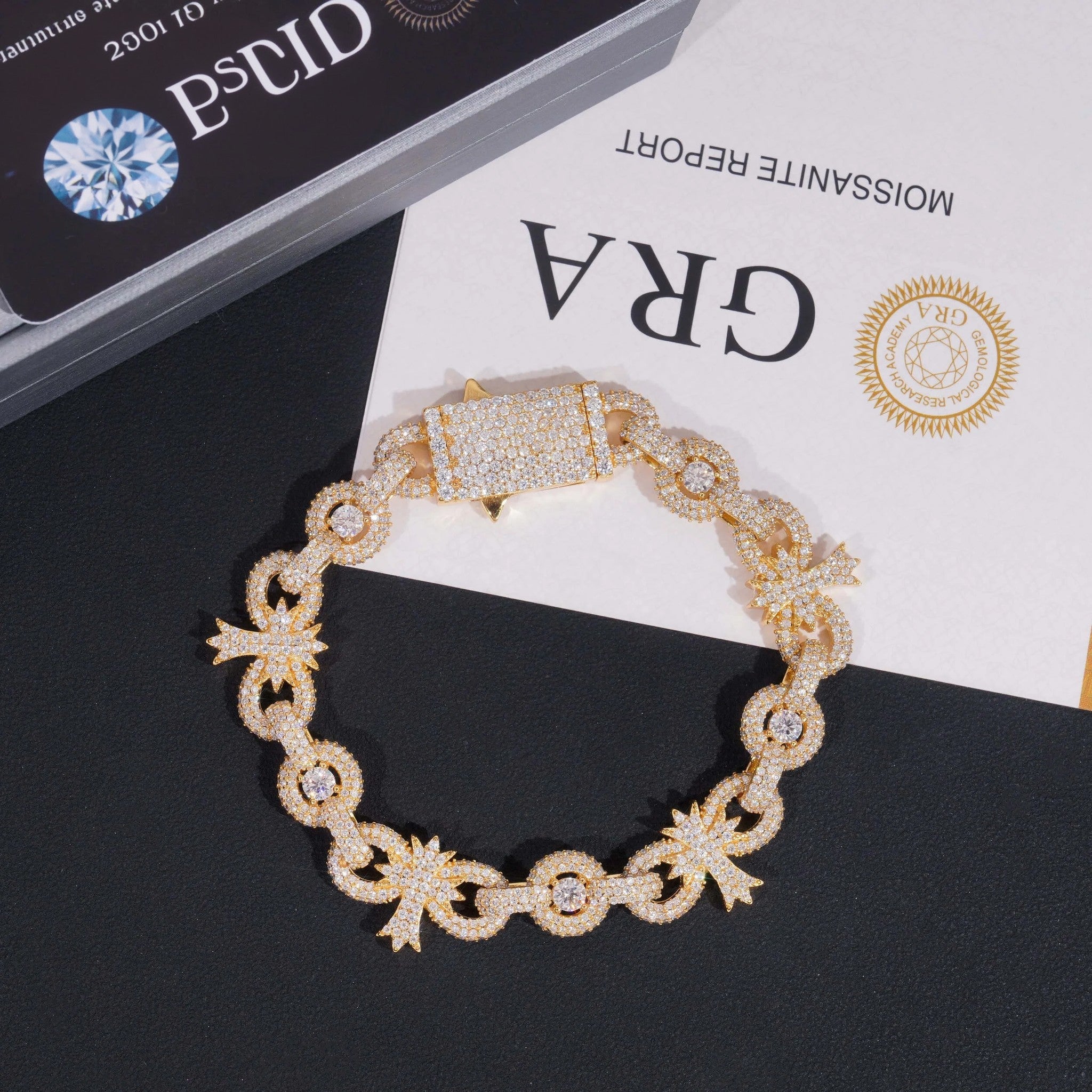 Pass Diamond Tester 925 Sterling Silver Hip Hop Iced Out Cross Infinity Cuban Link Moissanite Diamond Bracelet