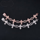 Fashion Hip Hop Style New Design 925 Sterling Silver Iced Out Cross Infinity Moissanite Men Bracelet