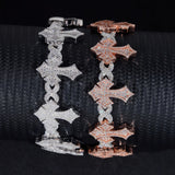 Pass Diamond Tester Silver 925 Gold Plated Hip Hop Jewelry Custom Mens Cross VVS Moissanite Cuban Bracelet