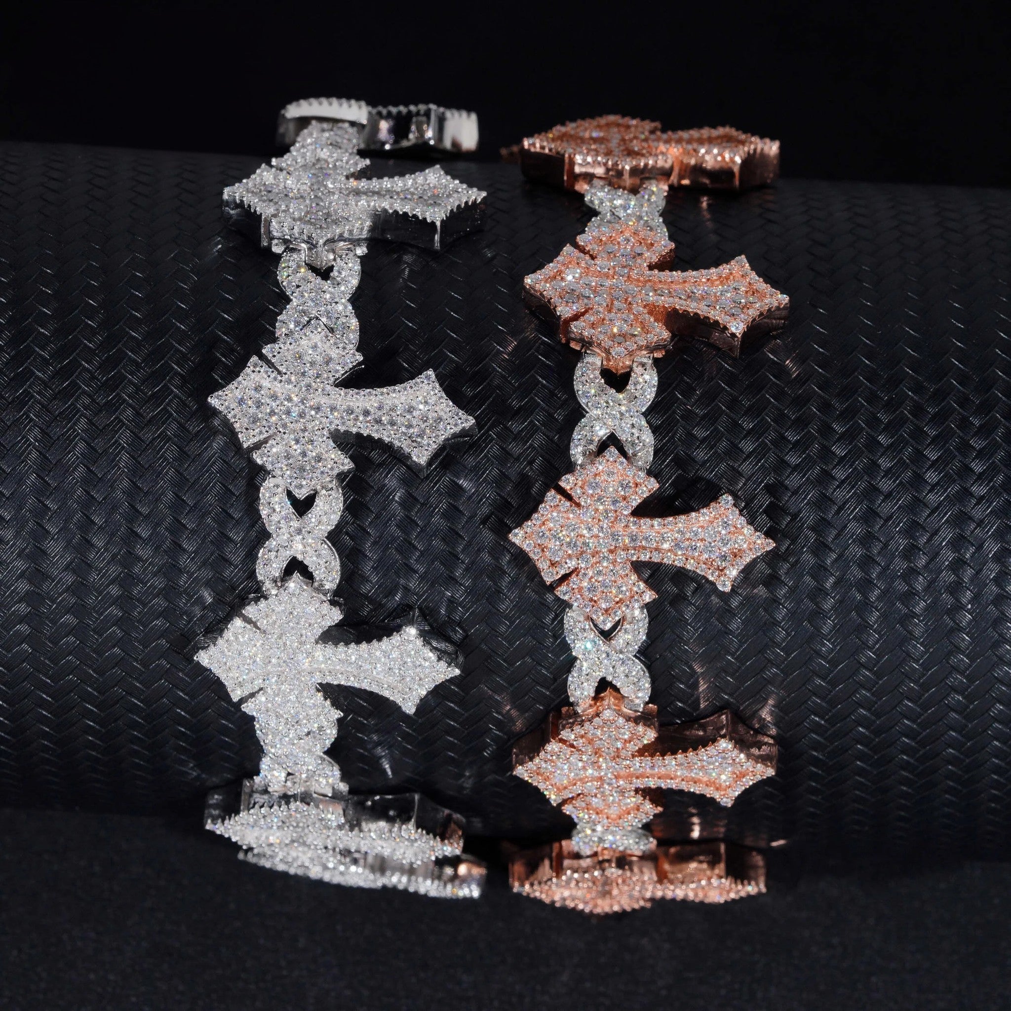 Pass Diamond Tester Silver 925 Gold Plated Hip Hop Jewelry Custom Mens Cross VVS Moissanite Cuban Bracelet