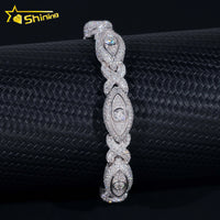 Pass Diamond Tester Silver 925 Gold Plated Hip Hop Jewelry Custom Mens Eye Bracelet VVS Moissanite Cuban Bracelet