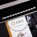 New Iced Out 925 Sterling Silver Heart Shape Moissanite Bracelet Trendy Men Hip Hop Jewelry Moissanite Cuban Link Chain