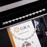 New Iced Out 925 Sterling Silver Heart Shape Moissanite Bracelet Trendy Men Hip Hop Jewelry Moissanite Cuban Link Chain