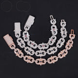 New Arrivals Iced Out Royal Blue Pink Marquise Hip Hop Infinity 16.5mm 925 Sliver VVS Moissanite Bracelet