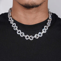 Hip Hop Style Baguette Diamond 925 Sterling Silver Iced Out 16mm Cuban Moissanite Infinity Link Chain
