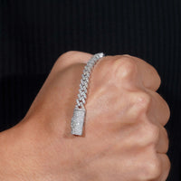 Single Row Moissanite 7mm Iced Out Cuban Necklace & Bracelet VVS Moissanite 925 Sterling Silver Miami Cuban Link Chain