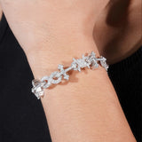 New Arrival Hip Hop Jewelry 925 Sterling Silver Pass Diamond Tester Iced Out Cross Infinity Link Moissanite Cuban Bracelet