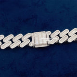 Fine Jewelry Luxury Hip Hop 18mm Iced Out Heavy 925 Silver Moissanite Diamond Cuban Link Chain