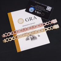 New Design Hip Hop Jewelry Real 925 Sterling Silver Pass Diamond Tester Fully Iced Out Flower Infinity Cuban Link Bracelet