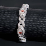 13mm Hip Hop Men Jewelry Diamond Iced Out Infinity Bracelets Colored Moissanite Cuban Link Bracelet Cat Eye Bracelet