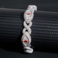 13mm Hip Hop Men Jewelry Diamond Iced Out Infinity Bracelets Colored Moissanite Cuban Link Bracelet Cat Eye Bracelet