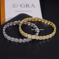 New Arrivals Hip Hop 7mm High Quality Hand Cut Miracle Plate 925 Silver Cuban Link Chain VVS Moissanite Bracelet