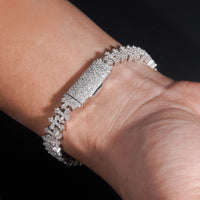 Luxury Small Size Cross Cuban Link Chain Sterling Silver 925 Moissanite Cross Bracelets Hip Hop Men's Jewelry