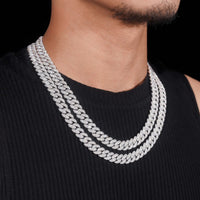 Factory Price Hip Hop Jewelry 10mm Solid 925 Sterling Silver Gold Plated GRA VVS Iced Out Moissanite Miami Cuban Link Chain