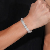 Hot Selling 925 Sterling Silver Hip Hop Iced Out Infinity Eye Moissante Cuban Link Bracelet