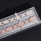 Wholesale Price Hip Hop Jewelry 925 Sterling Silver Pass Diamond Tester Iced Out Infinity Cross Eye Cuban Link Bracelet