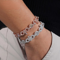 Pass Diamond Tester 925 Sterling Silver Hip Hop Iced Out Cross Infinity Cuban Link Moissanite Diamond Bracelet