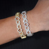 New Arrivals Hip Hop GRA Certificate 11mm 925 Silver Infinity Clover Cuban Mens Moissanite Bracelet