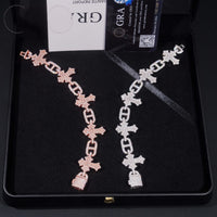 Fashion Hip Hop Style New Design 925 Sterling Silver Iced Out Cross Infinity Moissanite Men Bracelet