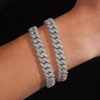 Pass Diamond Tester 925 Sterling Silver Hip Hop Style Iced Out 10mm Moissanite Cuban Link Chain