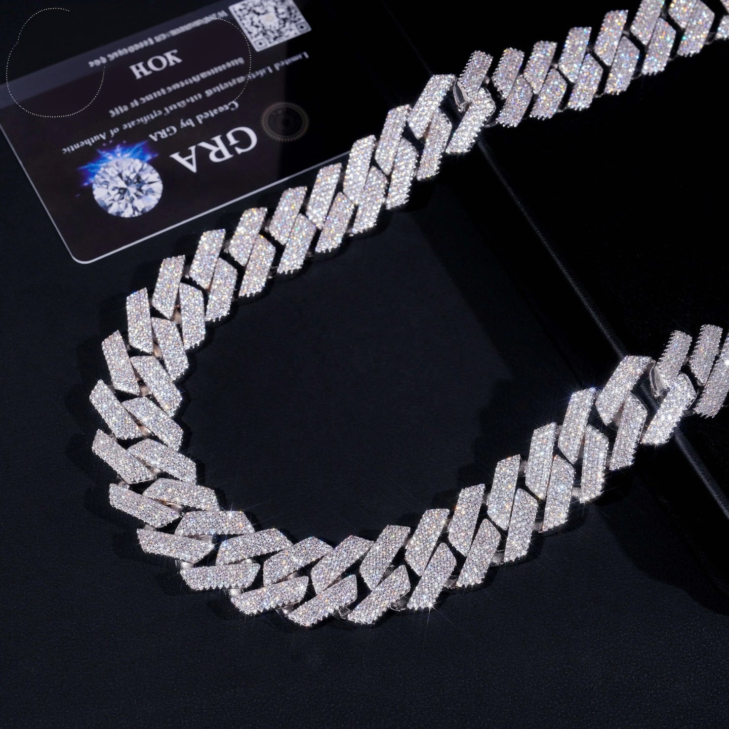 Big Heavy 22mm Sticking Out 3 Rows Hip Hop 925 Silver Moissanite Diamond Cuban Link Chain for Men