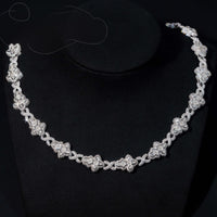 New Arrival VVS Moissanite Necklace Solid 925 Silver Cuban Link Hip Hop Jewelry Iced Out Flower Cross Link Cuban Necklace